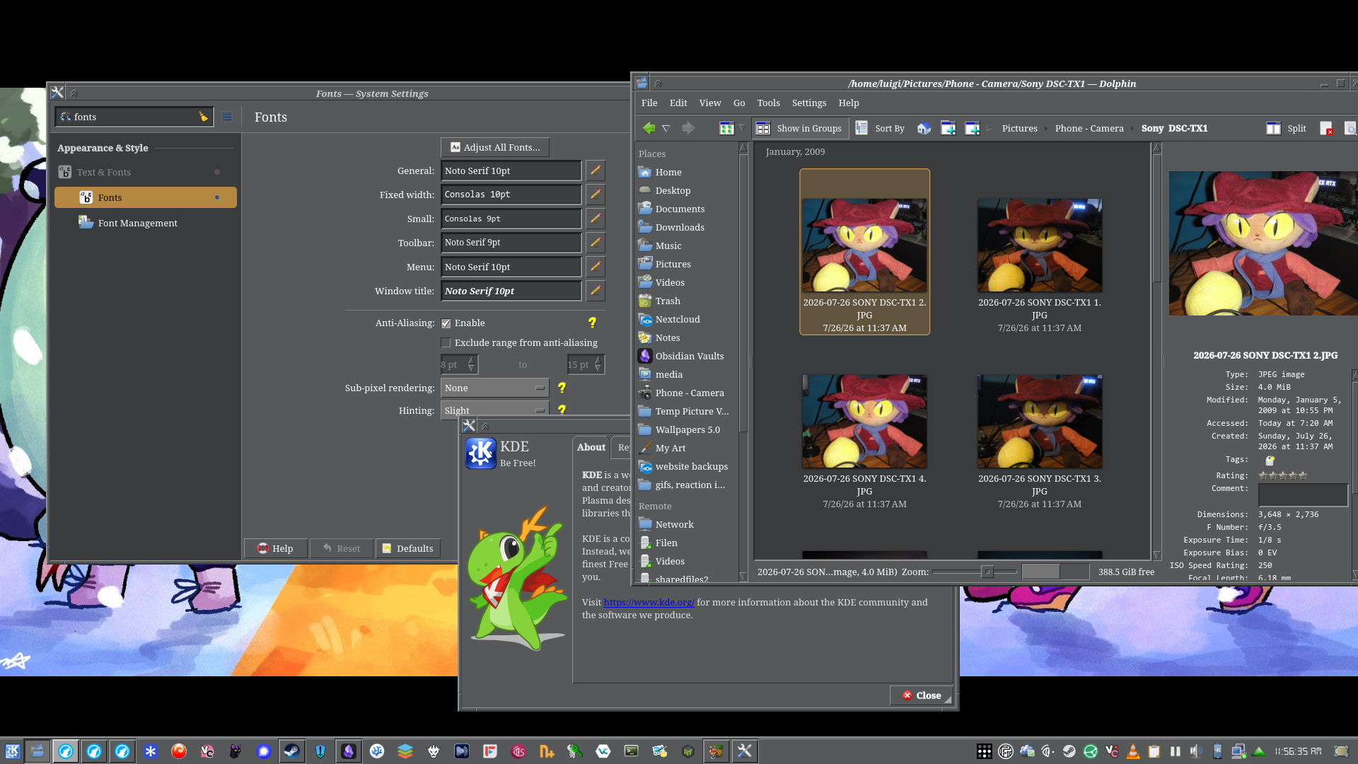 screenshot showcasing fonts here.